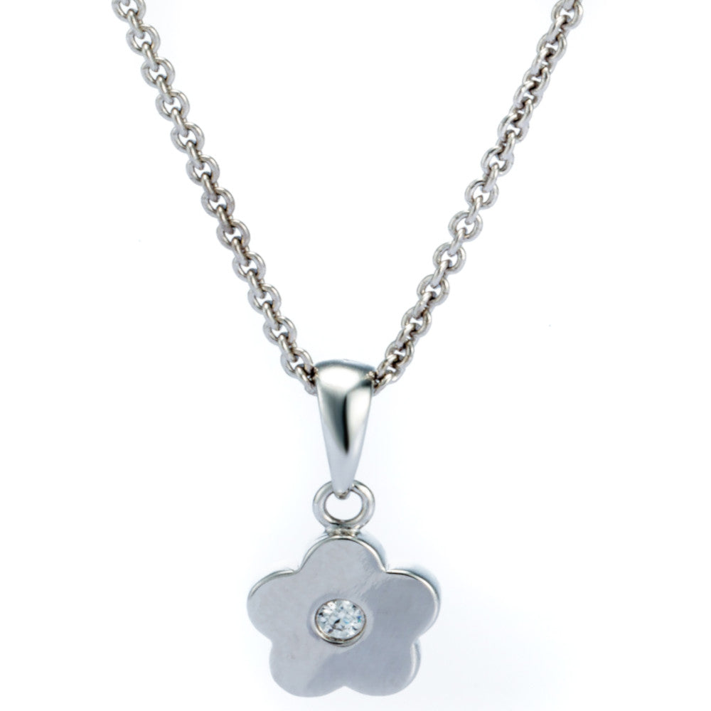 Kette mit Anhänger Silber 925 Blume Zikonia weiss mit Kette Andreani – Handgemachter Schmuck